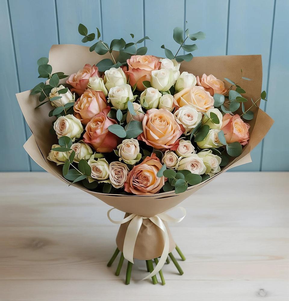 Букет цветов из: Альстромерии и Розы в Шебекино