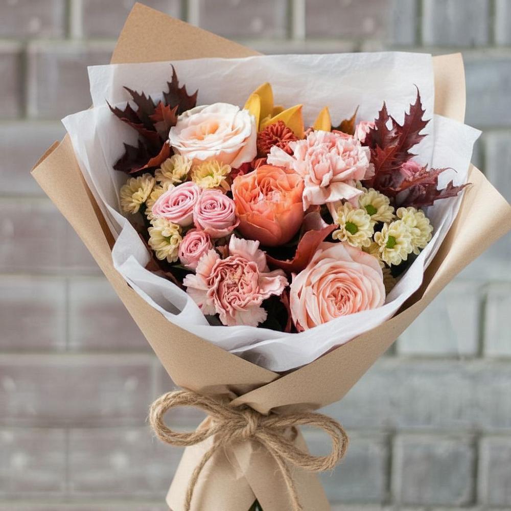 Букет цветов из: Гвоздики, Хризантемы и Розы в Шебекино