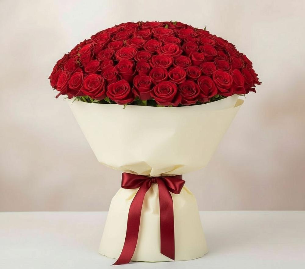 Букет 101 Красная роза Милано в Шебекино