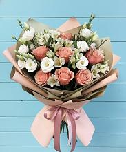 Букет цветов из:  Розы, Альстромерии и Лизиантусы в Шебекино