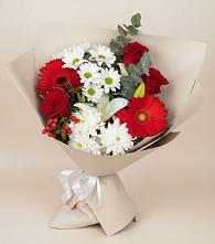 Букет цветов из:  Розы, Хризантемы, Герберы и Лилии в Шебекино