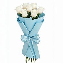 Букет 7 белых роз Проуд в Шебекино